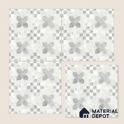 Moroccan Wall & Floor Tile TL 10024 | CRV-62 | 1 ft x 1 ft Matte Finish Ceramic Tile - 10 mm | Suitable for Bathroom, Kitchen, Balcony | Please Expect a Slight Variation of Pattern