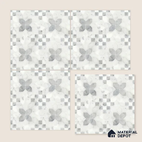 Moroccan Wall & Floor Tile TL 10024 | CRV-62 | 1 ft x 1 ft Matte Finish Ceramic Tile - 10 mm | Suitable for Bathroom, Kitchen, Balcony | Please Expect a Slight Variation of Pattern