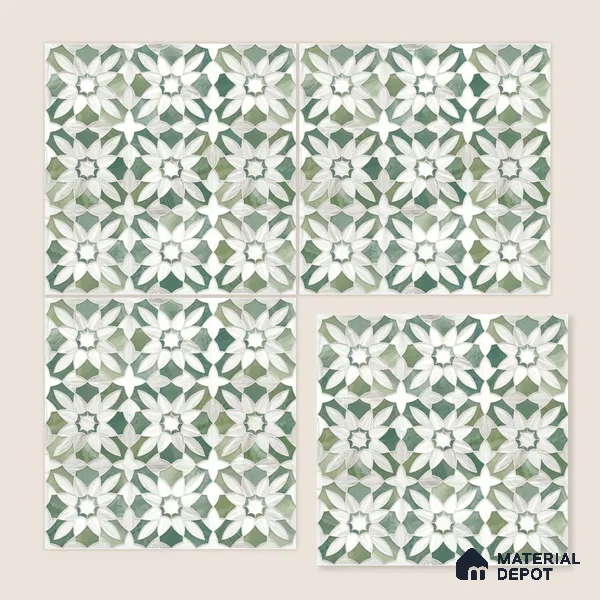 Moroccan Wall Tile TL 10025 | CRV-63 | 1 ft x 1 ft Matte Finish Ceramic Tile - 10 mm | Suitable for Bathroom, Kitchen, Balcony | Please Expect a Slight Variation of Pattern