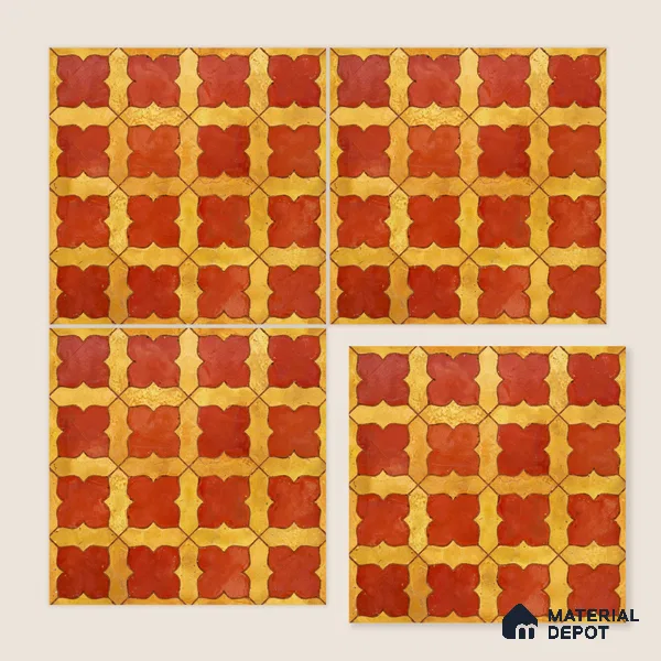 Moroccan Wall & Floor Tile TL 10026 | CRV-64 | 1 ft x 1 ft Matte Finish Ceramic Tile - 10 mm | Suitable for Bathroom, Kitchen, Balcony | Please Expect a Slight Variation of Pattern