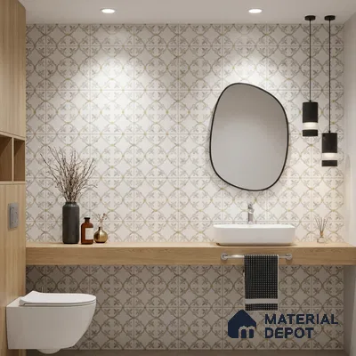 Moroccan Wall & Floor Tile TL 10027 | CRV-68 | 1 ft x 1 ft Matte Finish Ceramic Tile - 10 mm | Suitable for Bathroom, Kitchen, Balcony | Please Expect a Slight Variation of Pattern