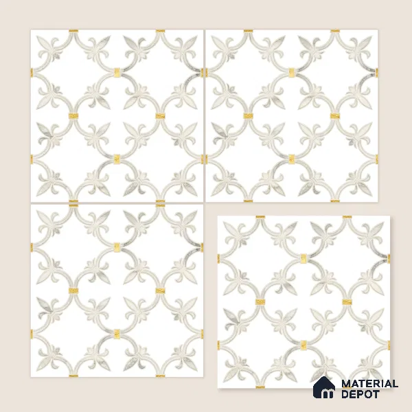 Moroccan Wall & Floor Tile TL 10027 | CRV-68 | 1 ft x 1 ft Matte Finish Ceramic Tile - 10 mm | Suitable for Bathroom, Kitchen, Balcony | Please Expect a Slight Variation of Pattern
