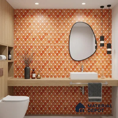 Moroccan Wall Tile TL 10028 | CRV-75 | 1 ft x 1 ft Matte Finish Ceramic Tile - 10 mm | Suitable for Bathroom, Kitchen, Balcony | Please Expect a Slight Variation of Pattern