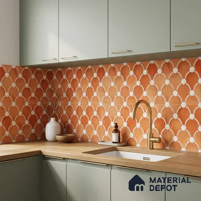 Moroccan Wall Tile TL 10028 | CRV-75 | 1 ft x 1 ft Matte Finish Ceramic Tile - 10 mm | Suitable for Bathroom, Kitchen, Balcony | Please Expect a Slight Variation of Pattern