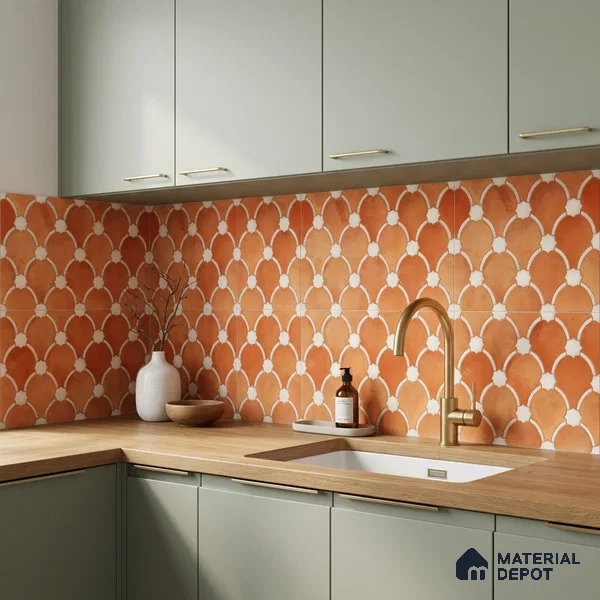 Moroccan Wall Tile TL 10028 | CRV-75 | 1 ft x 1 ft Matte Finish Ceramic Tile - 10 mm | Suitable for Bathroom, Kitchen, Balcony | Please Expect a Slight Variation of Pattern
