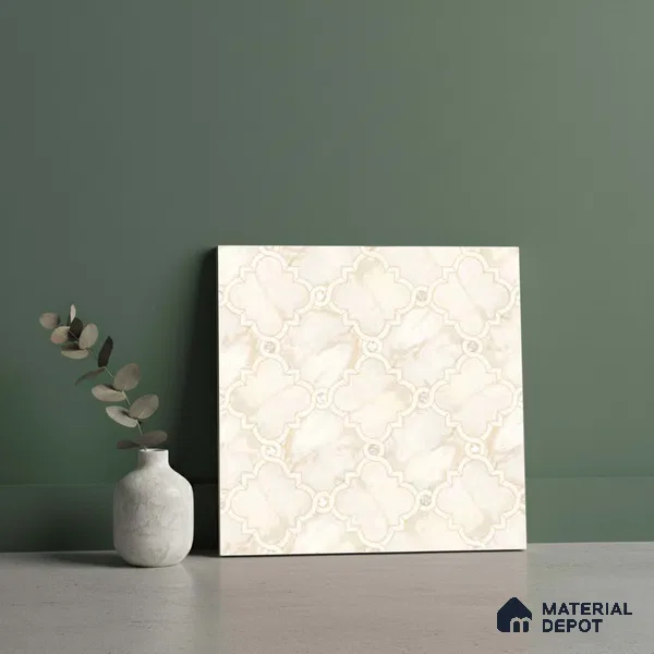 Moroccan Wall & Floor Tile TL 10029 | CRV-76 | 1 ft x 1 ft Matte Finish Ceramic Tile - 10 mm | Suitable for Bathroom, Kitchen, Balcony | Please Expect a Slight Variation of Pattern