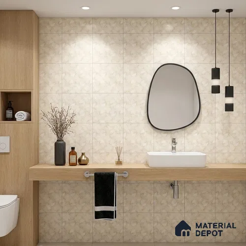 Moroccan Wall & Floor Tile TL 10029 | CRV-76 | 1 ft x 1 ft Matte Finish Ceramic Tile - 10 mm | Suitable for Bathroom, Kitchen, Balcony | Please Expect a Slight Variation of Pattern