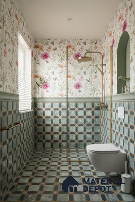 Moroccan Wall & Floor Tile TL 10030 | CRV-77 | 1 ft x 1 ft Matte Finish Ceramic Tile - 10 mm | Suitable for Bathroom, Kitchen, Balcony | Please Expect a Slight Variation of Pattern