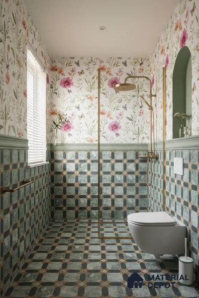 Moroccan Wall & Floor Tile TL 10030 | CRV-77 | 1 ft x 1 ft Matte Finish Ceramic Tile - 10 mm | Suitable for Bathroom, Kitchen, Balcony | Please Expect a Slight Variation of Pattern