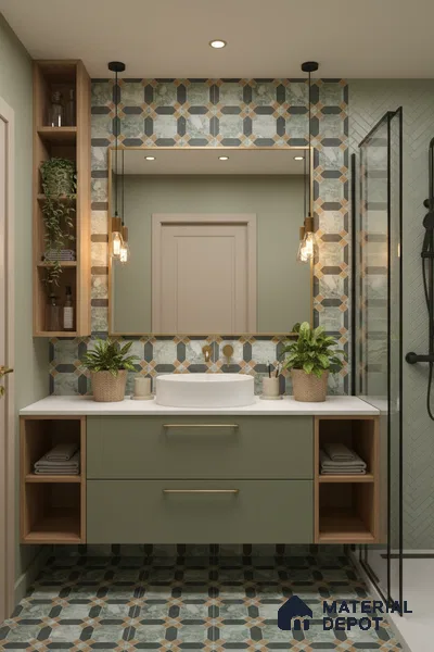 Moroccan Wall & Floor Tile TL 10030 | CRV-77 | 1 ft x 1 ft Matte Finish Ceramic Tile - 10 mm | Suitable for Bathroom, Kitchen, Balcony | Please Expect a Slight Variation of Pattern