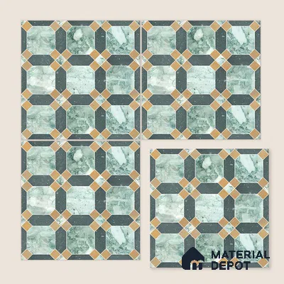 Moroccan Wall & Floor Tile TL 10030 | CRV-77 | 1 ft x 1 ft Matte Finish Ceramic Tile - 10 mm | Suitable for Bathroom, Kitchen, Balcony | Please Expect a Slight Variation of Pattern
