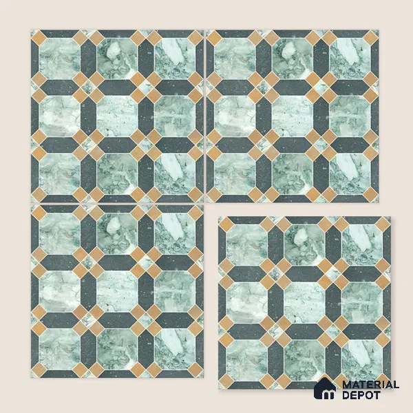 Moroccan Wall & Floor Tile TL 10030 | CRV-77 | 1 ft x 1 ft Matte Finish Ceramic Tile - 10 mm | Suitable for Bathroom, Kitchen, Balcony | Please Expect a Slight Variation of Pattern