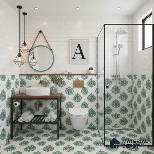 Wall & Floor Tile TL 10031 | CRV-78 | 1 ft x 1 ft Finish Ceramic Tile - 10 mm | Suitable for Living Room, Bedroom, Bathroom & Kitchen | Please Expect a Slight Variation of Pattern