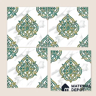 Moroccan Wall & Floor Tile TL 10031 | CRV-78 | 1 ft x 1 ft Matte Finish Ceramic Tile - 10 mm | Suitable for Bathroom, Kitchen, Balcony | Please Expect a Slight Variation of Pattern