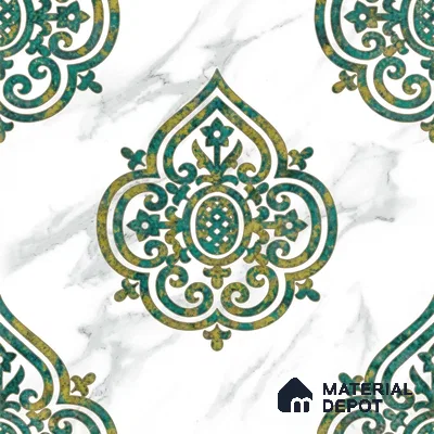 Moroccan Wall & Floor Tile TL 10031 | CRV-78 | 1 ft x 1 ft Matte Finish Ceramic Tile - 10 mm | Suitable for Bathroom, Kitchen, Balcony | Please Expect a Slight Variation of Pattern