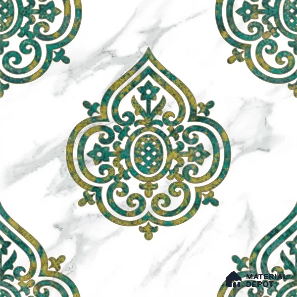 Moroccan Wall & Floor Tile TL 10031 | CRV-78 | 1 ft x 1 ft Matte Finish Ceramic Tile - 10 mm | Suitable for Bathroom, Kitchen, Balcony | Please Expect a Slight Variation of Pattern
