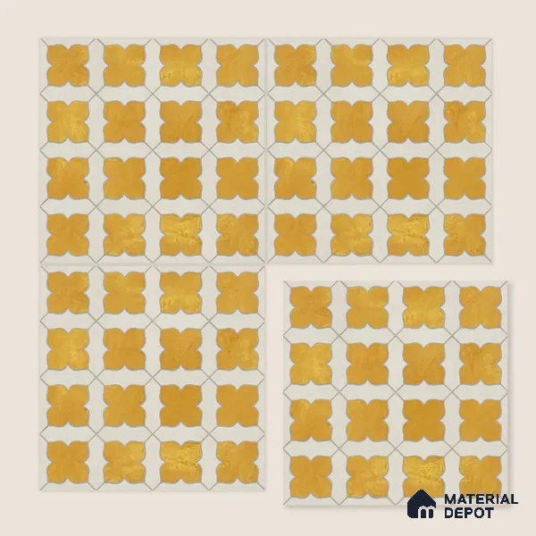 Moroccan Wall & Floor Tile TL 10032 B | CRV-80 | 1 ft x 1 ft Matte Finish Ceramic Tile - 10 mm | Suitable for Bathroom, Kitchen, Balcony | Please Expect a Slight Variation of Pattern