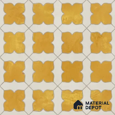 Moroccan Wall & Floor Tile TL 10032 B | CRV-80 | 1 ft x 1 ft Matte Finish Ceramic Tile - 10 mm | Suitable for Bathroom, Kitchen, Balcony | Please Expect a Slight Variation of Pattern