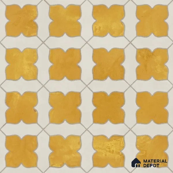 Moroccan Wall & Floor Tile TL 10032 B | CRV-80 | 1 ft x 1 ft Matte Finish Ceramic Tile - 10 mm | Suitable for Bathroom, Kitchen, Balcony | Please Expect a Slight Variation of Pattern