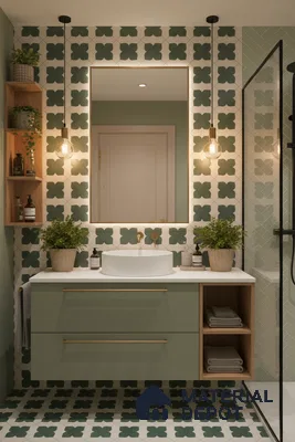Moroccan Wall & Floor Tile TL 10032 C | CRV-81 | 1 ft x 1 ft Matte Finish Ceramic Tile - 10 mm | Suitable for Bathroom, Kitchen, Balcony | Please Expect a Slight Variation of Pattern