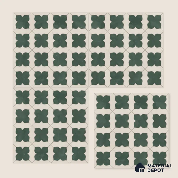 Moroccan Wall & Floor Tile TL 10032 C | CRV-81 | 1 ft x 1 ft Matte Finish Ceramic Tile - 10 mm | Suitable for Bathroom, Kitchen, Balcony | Please Expect a Slight Variation of Pattern