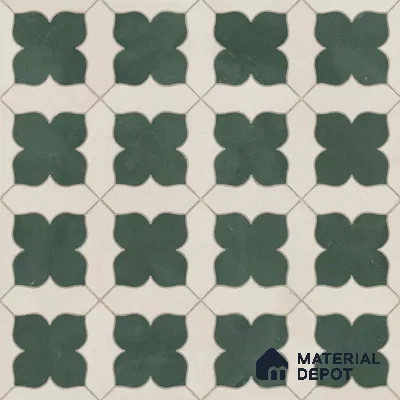 Moroccan Wall & Floor Tile TL 10032 C | CRV-81 | 1 ft x 1 ft Matte Finish Ceramic Tile - 10 mm | Suitable for Bathroom, Kitchen, Balcony | Please Expect a Slight Variation of Pattern