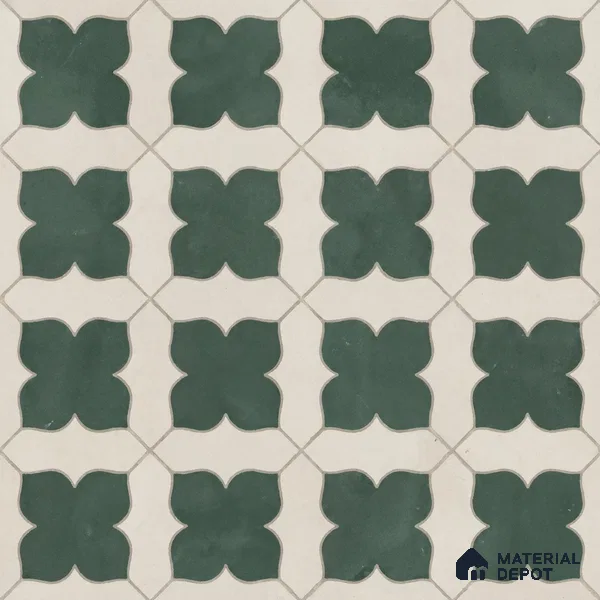 Moroccan Wall & Floor Tile TL 10032 C | CRV-81 | 1 ft x 1 ft Matte Finish Ceramic Tile - 10 mm | Suitable for Bathroom, Kitchen, Balcony | Please Expect a Slight Variation of Pattern