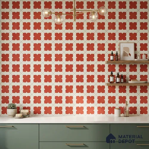 Moroccan Wall & Floor Tile TL 10032 | CRV-79 | 1 ft x 1 ft Matte Finish Ceramic Tile - 10 mm | Suitable for Bathroom, Kitchen, Balcony | Please Expect a Slight Variation of Pattern