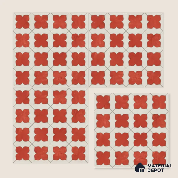 Moroccan Wall & Floor Tile TL 10032 | CRV-79 | 1 ft x 1 ft Matte Finish Ceramic Tile - 10 mm | Suitable for Bathroom, Kitchen, Balcony | Please Expect a Slight Variation of Pattern