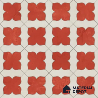Moroccan Wall & Floor Tile TL 10032 | CRV-79 | 1 ft x 1 ft Matte Finish Ceramic Tile - 10 mm | Suitable for Bathroom, Kitchen, Balcony | Please Expect a Slight Variation of Pattern