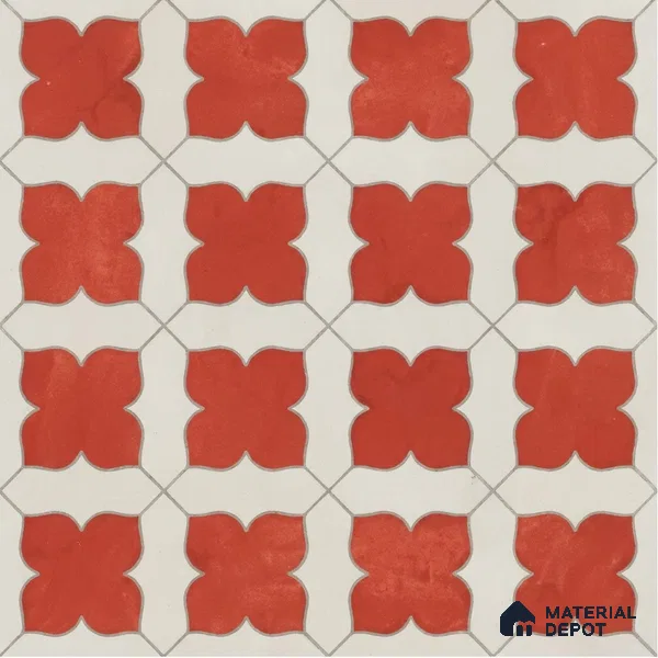 Moroccan Wall & Floor Tile TL 10032 | CRV-79 | 1 ft x 1 ft Matte Finish Ceramic Tile - 10 mm | Suitable for Bathroom, Kitchen, Balcony | Please Expect a Slight Variation of Pattern