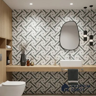 Moroccan Wall & Floor Tile TL 10033 | CRV-82 | 1 ft x 1 ft Matte Finish Ceramic Tile - 10 mm | Suitable for Bathroom, Kitchen, Balcony | Please Expect a Slight Variation of Pattern