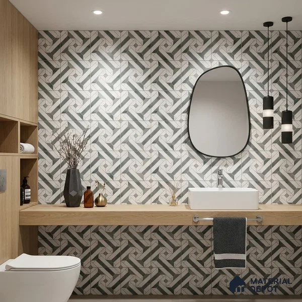 Moroccan Wall & Floor Tile TL 10033 | CRV-82 | 1 ft x 1 ft Matte Finish Ceramic Tile - 10 mm | Suitable for Bathroom, Kitchen, Balcony | Please Expect a Slight Variation of Pattern