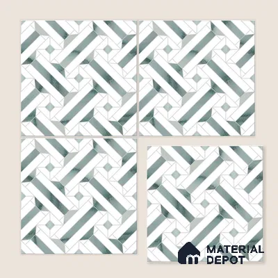 Moroccan Wall & Floor Tile TL 10033 | CRV-82 | 1 ft x 1 ft Matte Finish Ceramic Tile - 10 mm | Suitable for Bathroom, Kitchen, Balcony | Please Expect a Slight Variation of Pattern