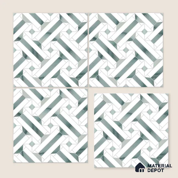 Moroccan Wall & Floor Tile TL 10033 | CRV-82 | 1 ft x 1 ft Matte Finish Ceramic Tile - 10 mm | Suitable for Bathroom, Kitchen, Balcony | Please Expect a Slight Variation of Pattern