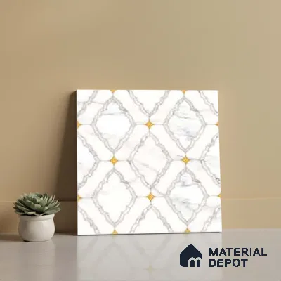 Moroccan Wall & Floor Tile TL 10034 | CRV-83 | 1 ft x 1 ft Matte Finish Ceramic Tile - 10 mm | Suitable for Bathroom, Kitchen, Balcony | Please Expect a Slight Variation of Pattern