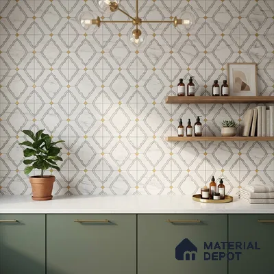 Moroccan Wall & Floor Tile TL 10034 | CRV-83 | 1 ft x 1 ft Matte Finish Ceramic Tile - 10 mm | Suitable for Bathroom, Kitchen, Balcony | Please Expect a Slight Variation of Pattern