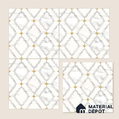 Moroccan Wall & Floor Tile TL 10034 | CRV-83 | 1 ft x 1 ft Matte Finish Ceramic Tile - 10 mm | Suitable for Bathroom, Kitchen, Balcony | Please Expect a Slight Variation of Pattern