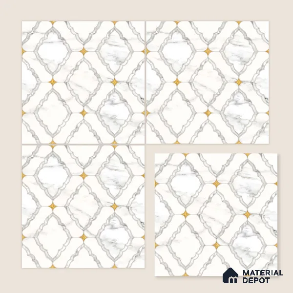 Moroccan Wall & Floor Tile TL 10034 | CRV-83 | 1 ft x 1 ft Matte Finish Ceramic Tile - 10 mm | Suitable for Bathroom, Kitchen, Balcony | Please Expect a Slight Variation of Pattern