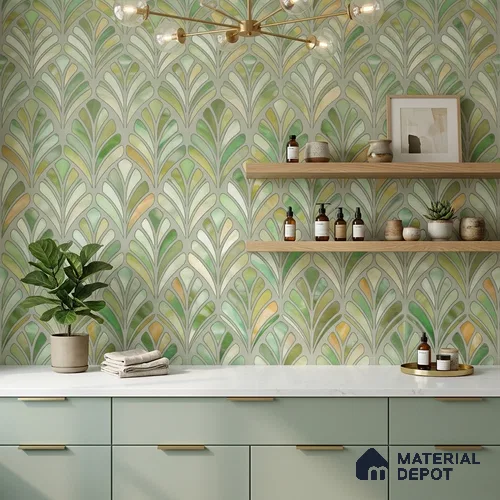 Moroccan Wall Tile TL 10035 | CRV-84 | 1 ft x 1 ft Matte Finish Ceramic Tile - 10 mm | Suitable for Bathroom, Kitchen, Balcony | Please Expect a Slight Variation of Pattern | Image 07