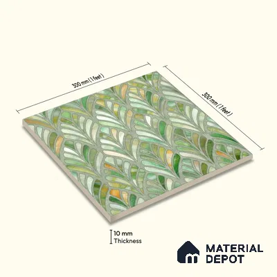 Moroccan Wall Tile TL 10035 | CRV-84 | 1 ft x 1 ft Matte Finish Ceramic Tile - 10 mm | Suitable for Bathroom, Kitchen, Balcony | Please Expect a Slight Variation of Pattern