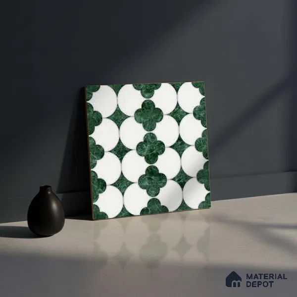 Moroccan Wall Tile TL 10036 | CRV-85 | 1 ft x 1 ft Matte Finish Ceramic Tile - 10 mm | Suitable for Bathroom, Kitchen, Balcony | Please Expect a Slight Variation of Pattern