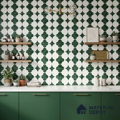 Moroccan Wall Tile TL 10036 | CRV-85 | 1 ft x 1 ft Matte Finish Ceramic Tile - 10 mm | Suitable for Bathroom, Kitchen, Balcony | Please Expect a Slight Variation of Pattern