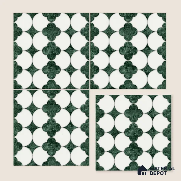 Moroccan Wall Tile TL 10036 | CRV-85 | 1 ft x 1 ft Matte Finish Ceramic Tile - 10 mm | Suitable for Bathroom, Kitchen, Balcony | Please Expect a Slight Variation of Pattern