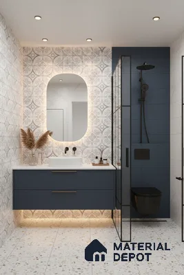 Moroccan Wall Tile TL 10037 | CRV-87 | 1 ft x 1 ft Matte Finish Ceramic Tile - 10 mm | Suitable for Bathroom, Kitchen, Balcony | Please Expect a Slight Variation of Pattern