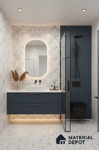 Wall Tile TL 10037 | CRV-87 | 1 ft x 1 ft Finish Ceramic Tile - 10 mm | Suitable for Living Room, Bedroom, Bathroom & Kitchen | Please Expect a Slight Variation of Pattern