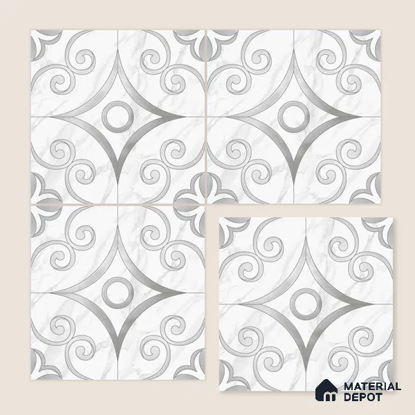 Moroccan Wall Tile TL 10037 | CRV-87 | 1 ft x 1 ft Matte Finish Ceramic Tile - 10 mm | Suitable for Bathroom, Kitchen, Balcony | Please Expect a Slight Variation of Pattern