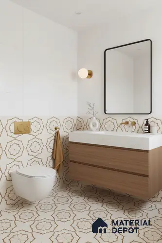 Wall Tile TL 10038 | CRV-88 | 1 ft x 1 ft  Finish Ceramic Tile - 10 mm | Suitable for Living Room, Bedroom, Bathroom & Kitchen | Please Expect a Slight Variation of Pattern