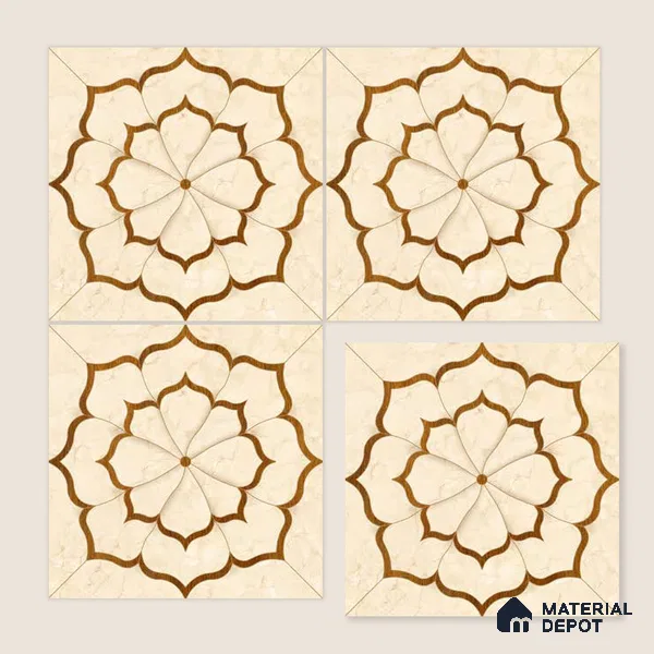 Moroccan Wall Tile TL 10038 | CRV-88 | 1 ft x 1 ft Matte Finish Ceramic Tile - 10 mm | Suitable for Bathroom, Kitchen, Balcony | Please Expect a Slight Variation of Pattern
