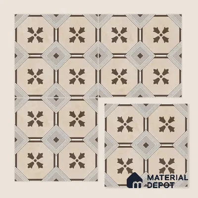Moroccan Wall & Floor Tile TL 10039 | CRV-94 | 1 ft x 1 ft Matte Finish Ceramic Tile - 10 mm | Suitable for Bathroom, Kitchen, Balcony | Please Expect a Slight Variation of Pattern